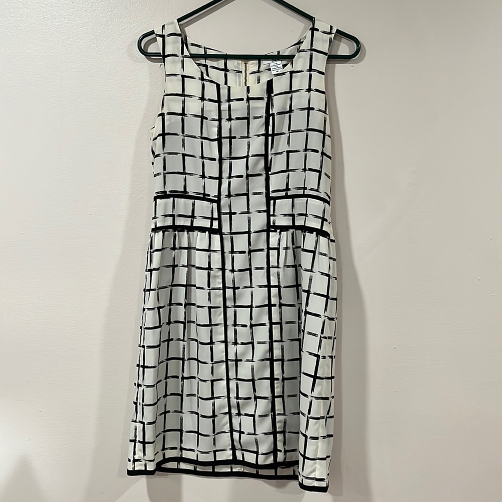 BAR III Black/Ivory Checkered A-Line Dress. Size Medium.